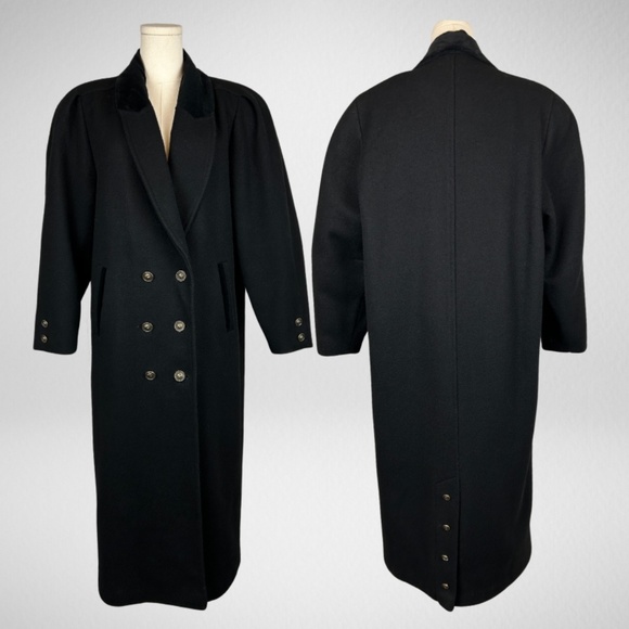 Vintage Wool & Velvet Coat - Picture 1 of 8